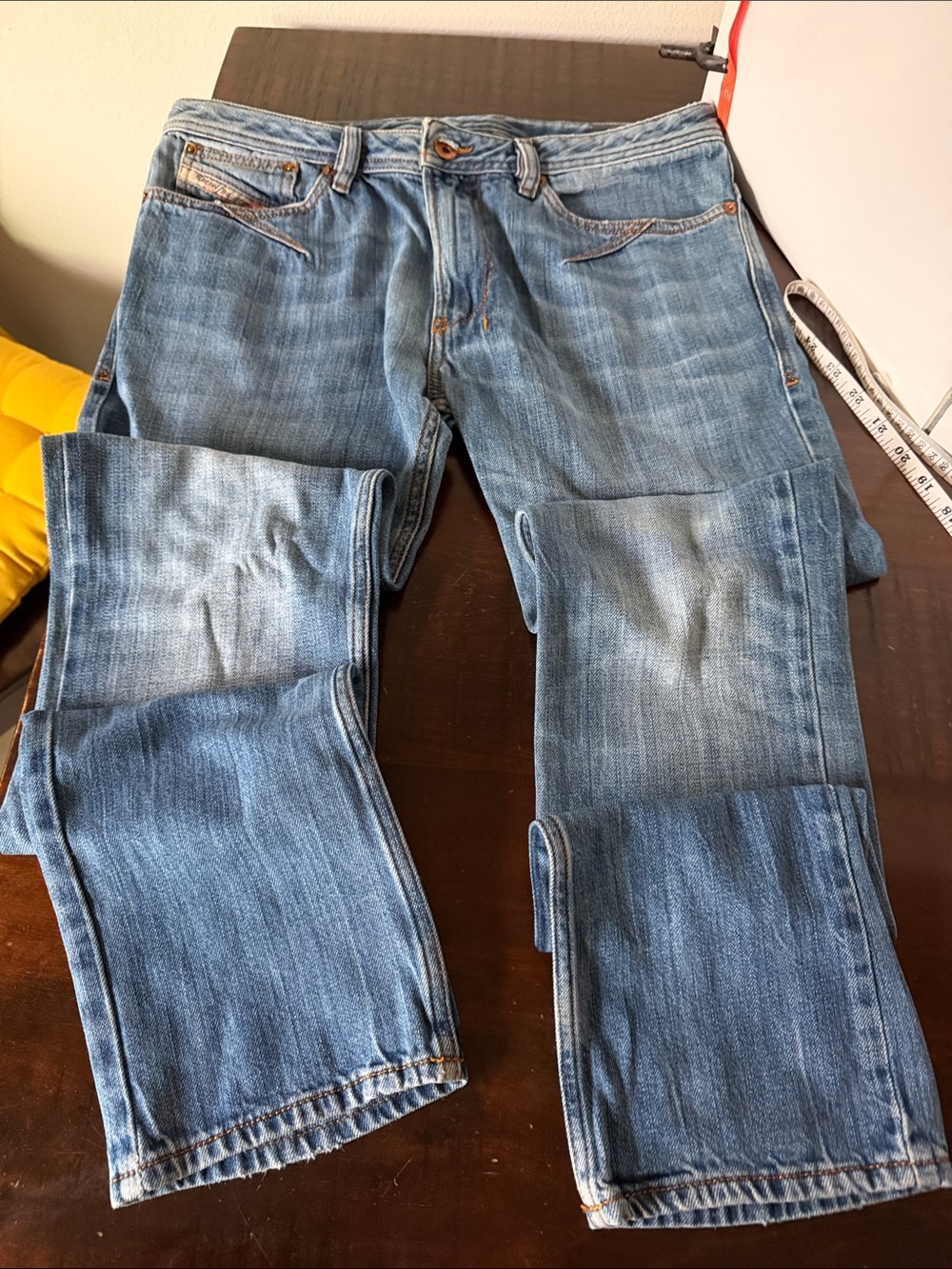 Diesel Men's Light Blue Relaxed Denim Jeans